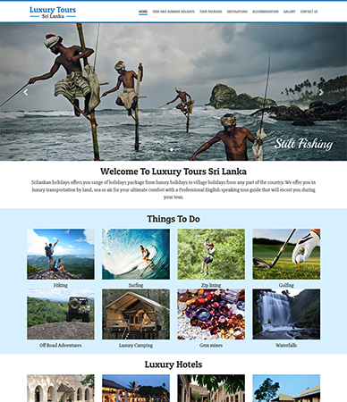 Luxuary Tours Sri Lanka website